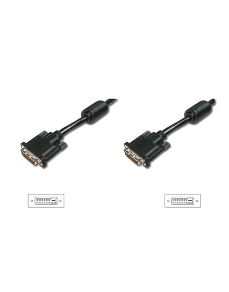 Digitus DVI Connection Cable, DVI(24+1), 2x Ferrit Male/Male, 2m, DVI-D Dual Link, Black (AK-320101-020-S)