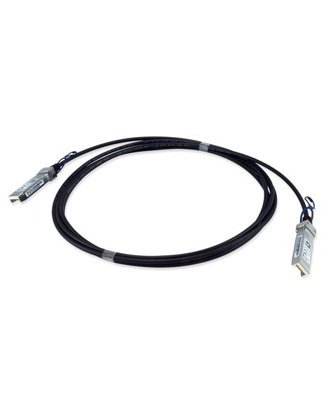 LevelOne DAC-0103, 10Gbps SFP+ Direct Attach Copper Cable, 3m, Twinax, Silver (DAC-0103)