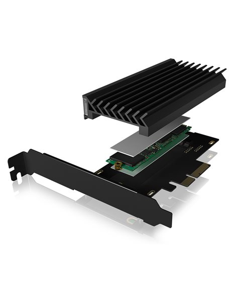 RaidSonic ICY BOX IB-PCI224M2-ARGB Converter for 1x M.2 NVMe to PCIe x4 with large heat sinks (IB-PCI224M2-ARGB)