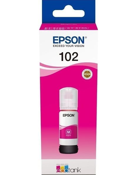 Epson 102 Ecotank Pigment Ink Bottle, Magenta (C13T03R340)