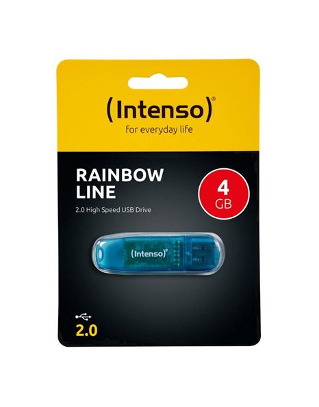 Intenso Rainbow Line 4 GB USB2.0 Flash Drive, Blue (3502450)