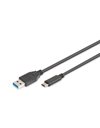 Digitus USB Type-C Connection Cable, Type-C to Type-A Male/ Male, 1.8m, 3A, 480MB, 2.0 version, Black (AK-300136-018-S)