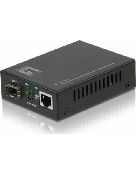 LevelOne GVT-2010 RJ-45 to SFP Gigabit Ethernet POE PD,  Black (GVT-2010)