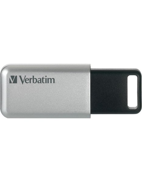 Verbatim Secure Pro 16GB USB 3.2 Flash Drive, Silver (98664)