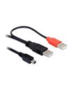 Delock Cable 2 x USB2.0-A male to USB mini 5-pin (82447)