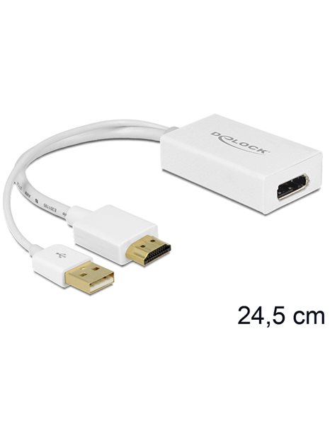 Delock Adapter HDMI-A male to Displayport 1.2 female white (62496)