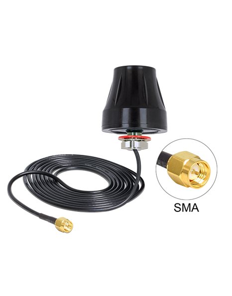 Delock LTE Antenna SMA 2 dBi 3 m RG-174 omnidirectional black outdoor (88749)