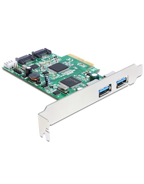 Delock Κάρτα PCI Express σε 2 x εξωτερικά USB 3.0 + 2 x εσωτερικό SATA 6 Gb/s (89359)