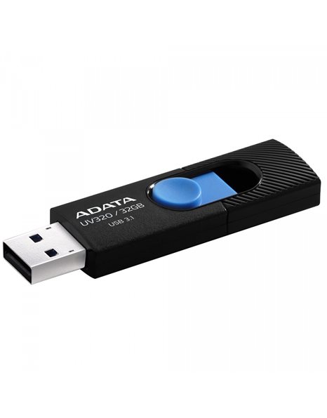 ADATA DashDrive UV320 32GB USB3.1 Flash Drive, Black -Blue (AUV320-32G-RBKBL)