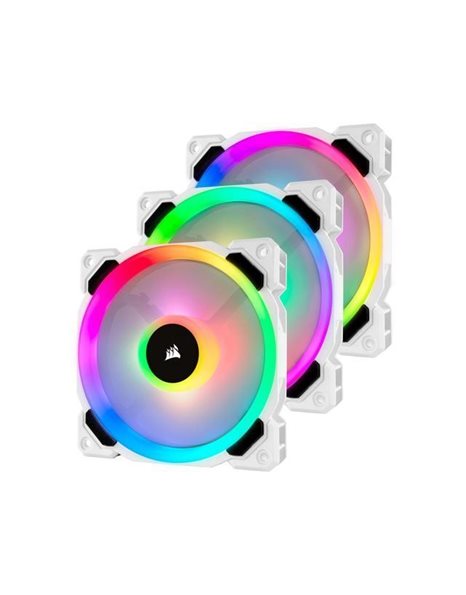 Corsair Case Fan LL120 RGB 120mm Dual Light Loop RGB LED PWM Fan, Triple Pack, White (CO-9050092-WW)