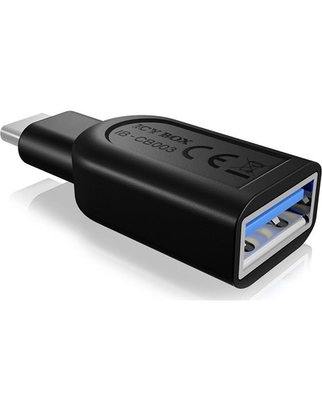 RaidSonic Icy Box Adapter for USB 3.0 Type-C Plug to USB 3.0 Type-A Interface, Black (IB-CB003)