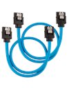 Corsair Premium Sleeved SATA 6Gbps Cable 0.3m, 2-Pack, Blue (CC-8900251)