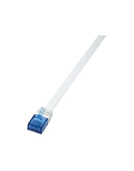 LogiLink Patch cable SlimLine, flat, Cat.6, U/UTP, white, 0.25 m (CF2011U)