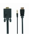 Gembird HDMI to VGA and audio adapter cable, single port, 3m, black (A-HDMI-VGA-03-10)