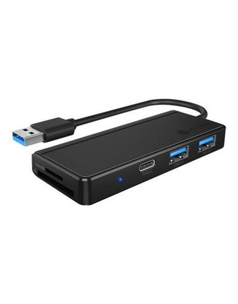 RaidSonic Icy Box IB-HUB1423CR-U3, USB 3.0 Type-A Hub & Card Reader, Black (IB-HUB1423CR-U3)