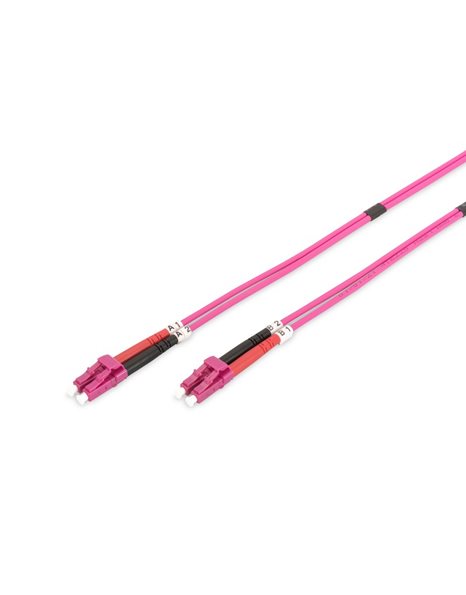 Digitus Optical Fiber Multimode Patchcord, Duplex, LC To LC MM OM4 50/125µ, 10m, Pink (DK-2533-10-4)