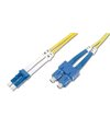 Digitus Optical Fiber Singlemode Patch Cord, Duplex, LC To SC SM OS2 09/125µ, 2m, Yellow (DK-2932-02)