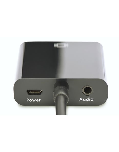 Digitus Micro HDMI To VGA Converter Adapter Type D-VGA (D-Sub) Connector, 3.5mm Audio Jack, Black (DA-70460)