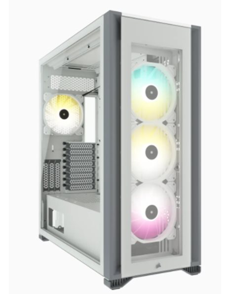 Corsair ICUE 7000X RGB, Full Tower, ATX, USB3.0, No PSU, Tempered Glass PC Case, White (CC-9011227-WW)