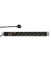 LogiLink 19-Inch PDU With 7 German Type Sockets, With Surge Protection & Switch, Black (PDU7C01)