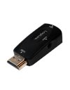 LogiLink HDMI Adapter, A/M To VGA/F & 3.5mm/Female, 1080p, Black (CV0107)