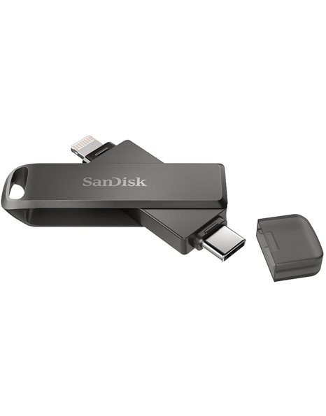 SanDisk iXpand Flash Drive Luxe 128GB, Lightning & USB Type-C, USB 3.1, Black (SDIX70N-128G-GN6NE)