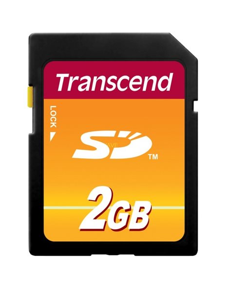Transcend Secure Digital SD Card 2GB, 10MB/s, Black (TS2GSDC)