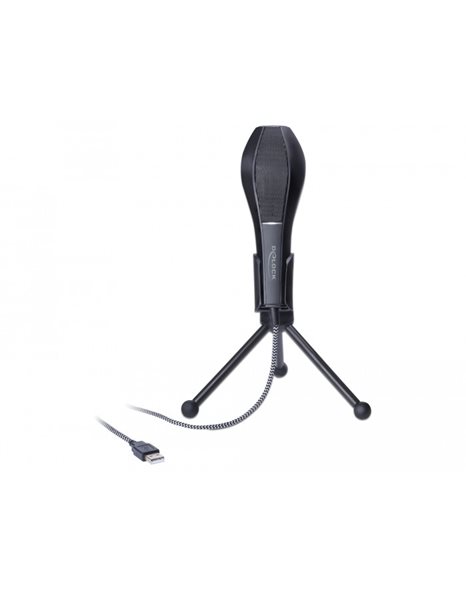 Delock USB Condenser Microphone With Table Stand, Black (65939)