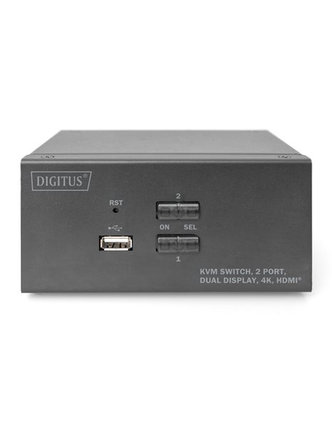 Digitus KVM Switch, 2-Port, Dual Display, 4K, HDMI (DS-12860)
