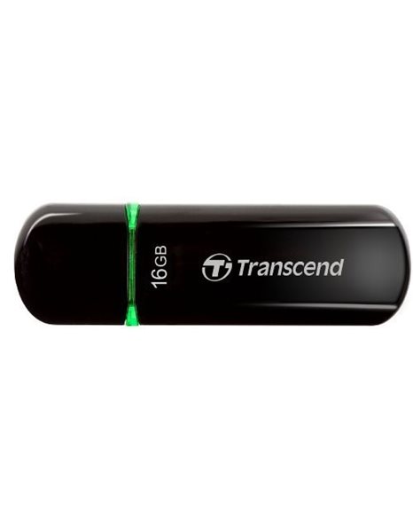 Transcend JetFlash 600 16GB USB Stick, Black/Green Frame (TS16GJF600)