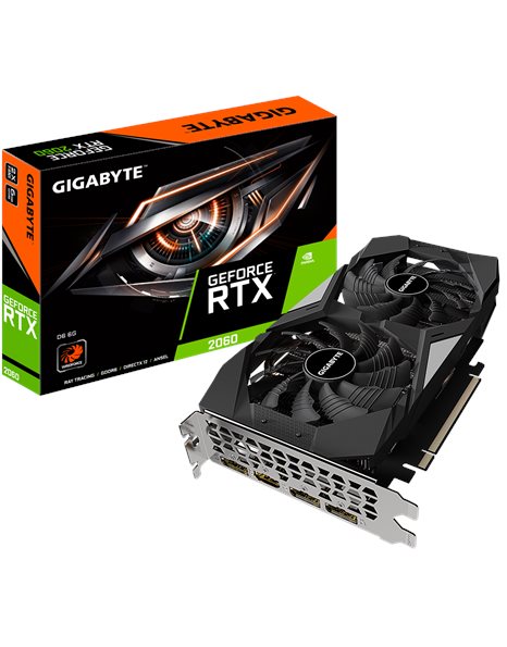 Gigabyte GeForce RTX 2060 D6 (rev. 2.0) 6GB GDDR6, 192-Bit, HDMI, DP (GV-N2060D6-6GD 2.0)