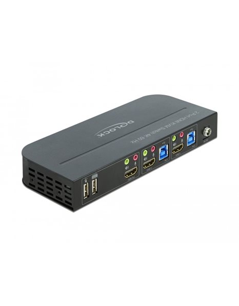 Delock HDMI KVM Switch 4K 60Hz With USB 3.0 And Audio, Black (11481)