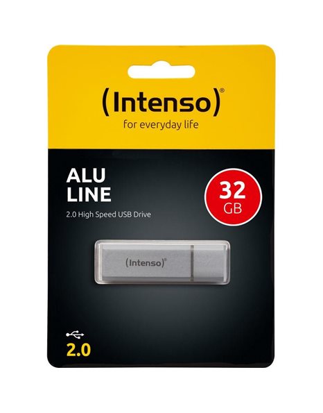Intenso Alu Line 32GB USB 2.0, 28 MBps (Read)/6.5 MBps (Write), Silver (3521482)
