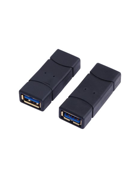 LogiLink USB 3.0 Adapter, USB-A/F To USB-A/F, Black (AU0026)