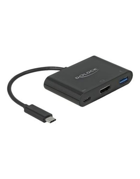 Delock USB Type-C Adapter To HDMI 4K 30Hz With USB Type-A & USB Type-C PD, Black (64091)