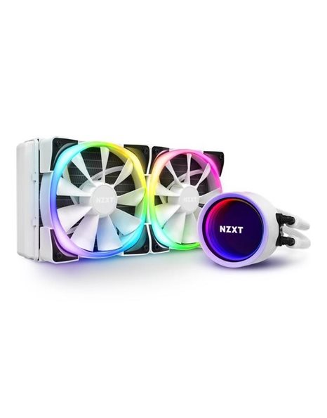 NZXT Kraken X53 RGB 240mm Liquid Cooler, 2x120mm Aer RGB Radiator Fans, White (RL-KRX53-RW)