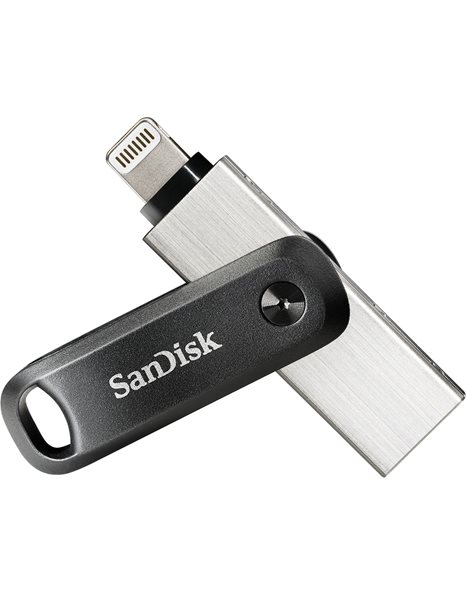SanDisk iXpand Flash Drive Go 128GB, Lightning & USB-A, USB 3.0, Black/Silver (SDIX60N-128G-GN6NE)