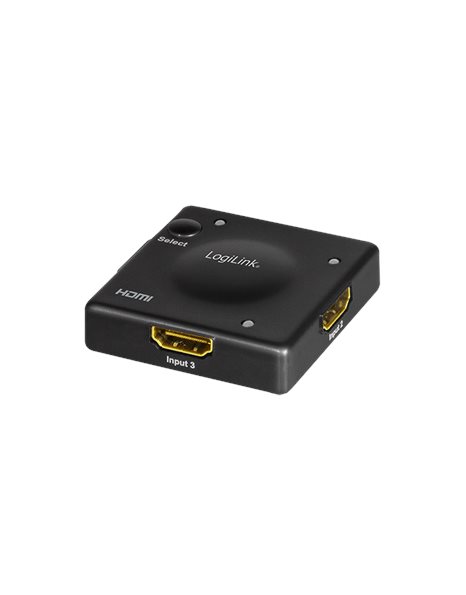 LogiLink Mini HDMI Switch, 3x1-Port, 1080p At 60Hz, Black (HD0041)