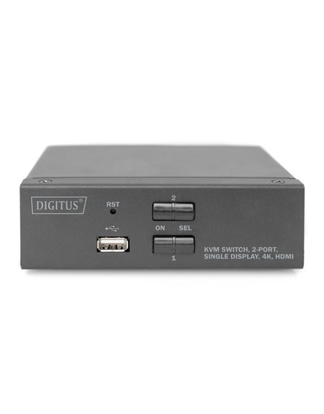 Digitus KVM Switch, 2-Port, Single Display, 4K, HDMI (DS-12870)