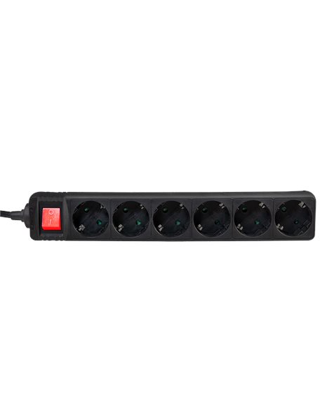 LogiLink Socket Outlet 6-Way & Switch, 6x CEE 7/3, 1.5m, Black (LPS202B)