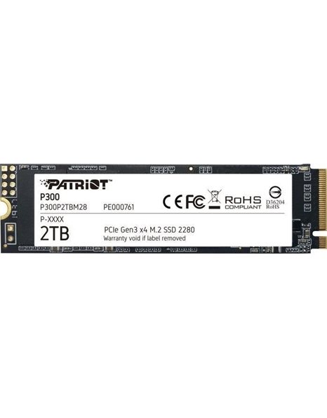 Patriot P300 2TB SSD, M.2, PCIe NVMe, 2100MBps (Read)/1650MBps (Write) (P300P2TBM28)