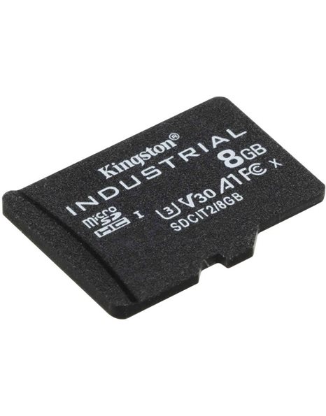 Kingston Industrial Flash Memory Card 8GB microSDHC UHS-I, Black (SDCIT2/8GBSP)
