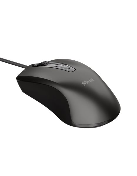 Trust Carve Wired Optical Mouse, 3 Buttons, 1200dpi, Black (23733)