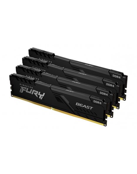 Kingston Fury Beast 128GB Kit (4x32GB) 3600MHz UDIMM DDR4 CL18 1.35V, Black (KF436C18BBK4/128)