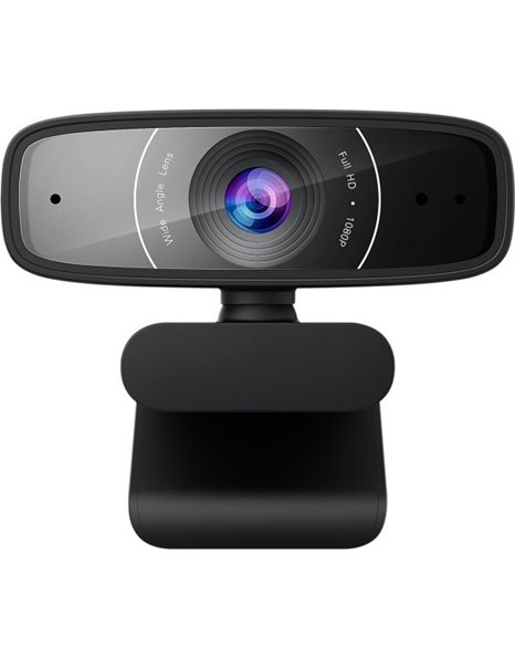 Asus Webcam C3, FHD USB Camera, 1080p, 30fps, Microphone, Black (90YH0340-B2UA00)