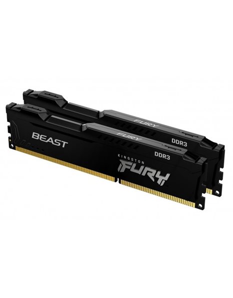 Kingston Fury Beast 16GB Kit (2x8GB) 1600MHz UDIMM DDR3 CL10 1.5V, Black (KF316C10BBK2/16)
