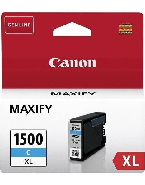 Canon PGI-1500XL High Yield Ink Cartridge, 12ml, 1020 Pages, Cyan (9193B001)