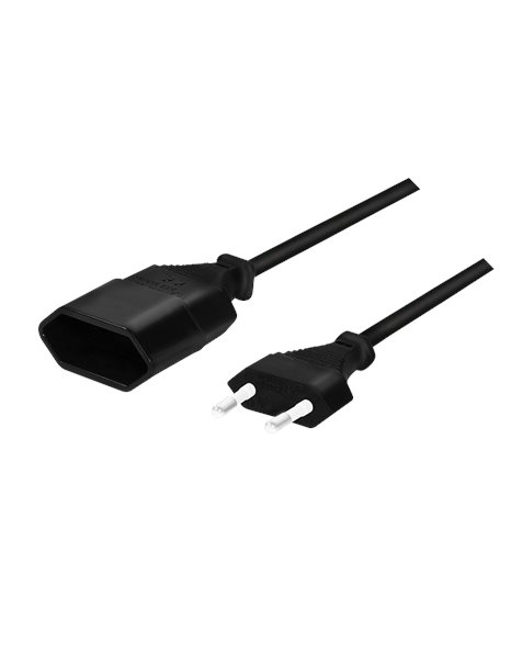 LogiLink Power Cord Extension, CEE 7/16, 2m, Black (CP123)