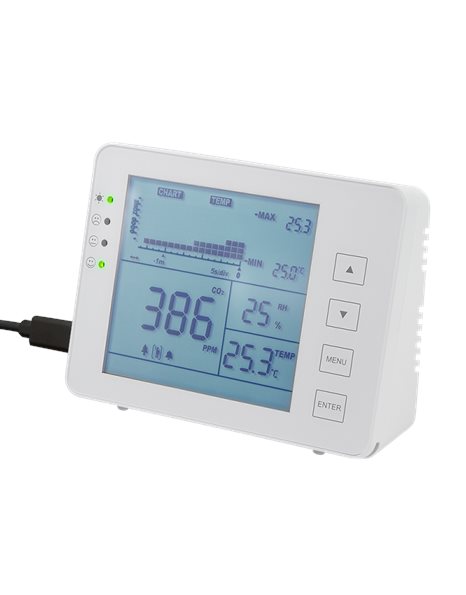 LogiLink CO2 Meter With Three-Level Indicator, Temperature & Humidity Display, White (SC0115)