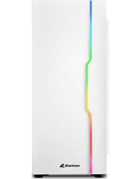 Sharkoon RGB Slider, Mid Tower, ATX, USB 3.0, No PSU, Tempered Glass, White (4044951032006)